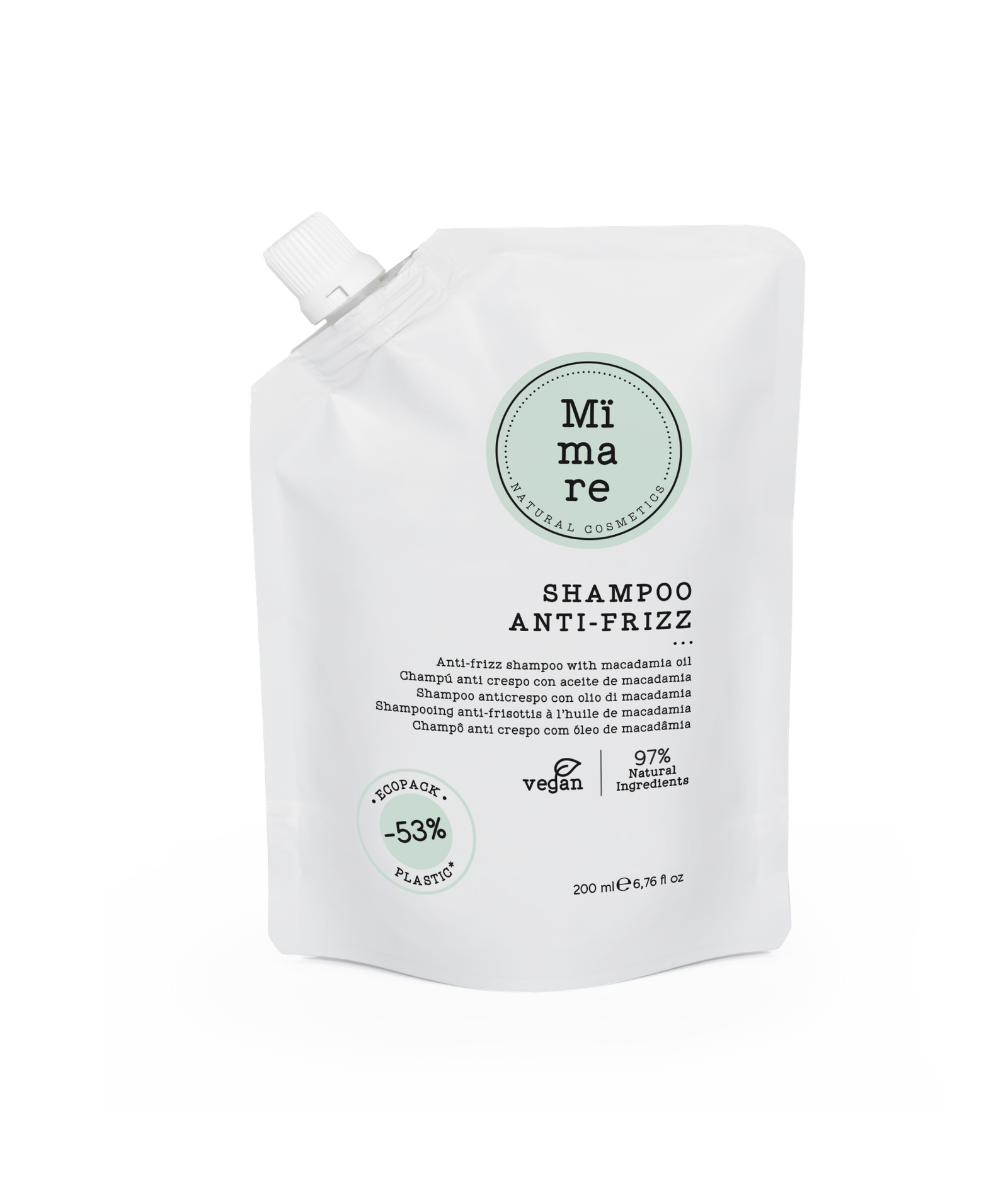 Doypack Mimare mïmare, shampoo anti frizz szampon przeciw puszeniu się włosów 200 ml